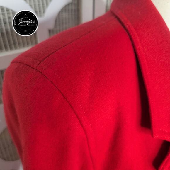 Liz Claiborne Liz Sport Vintage Petite Red 100% Laine Wool Blazer Size 8P - Picture 4 of 12